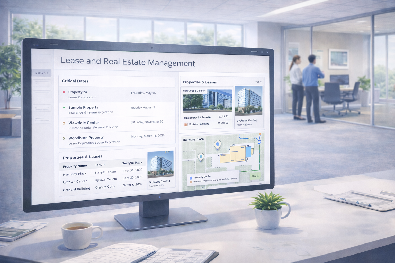 Lease and real estate management dashboard
