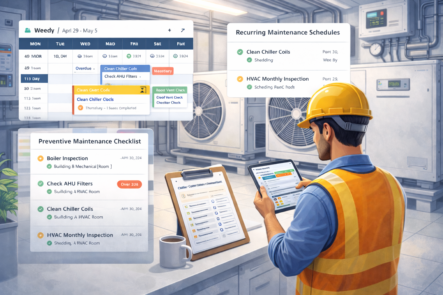 Preventive maintenance schedule and calendar view