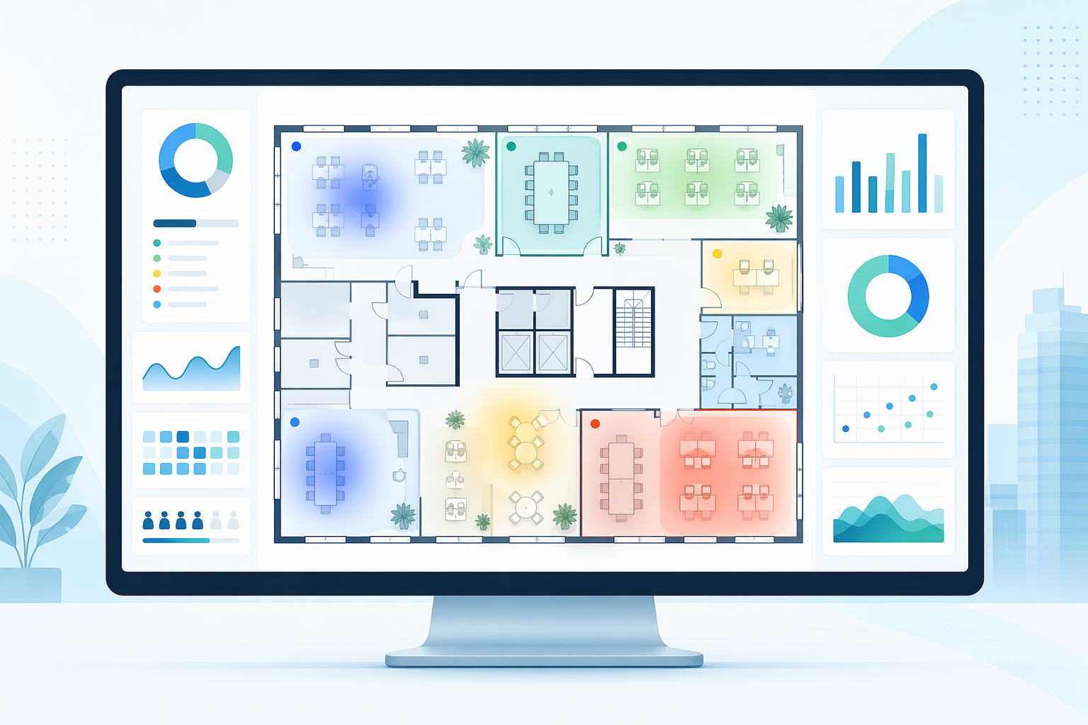 Floor plan graphical analysis and highlighted layouts
