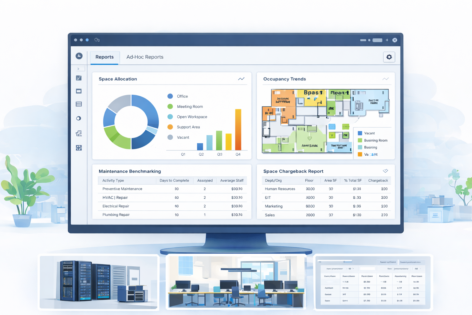 Reporting and facilities analytics dashboard