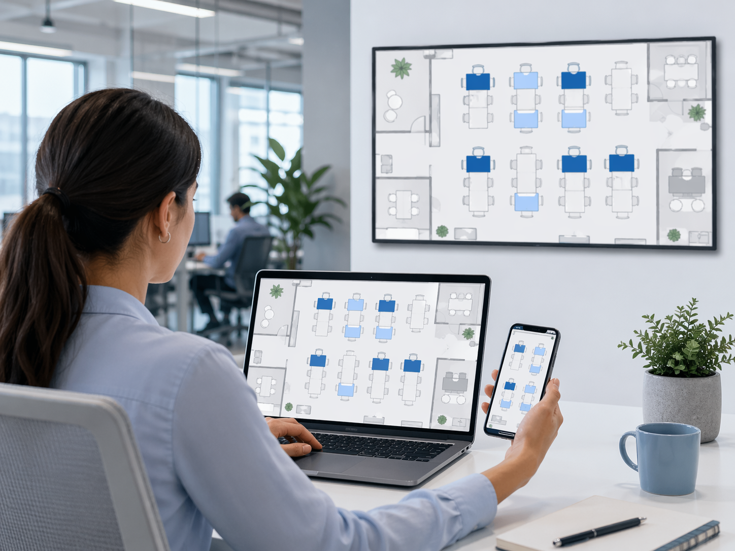 Live desk availability and mobile desk booking